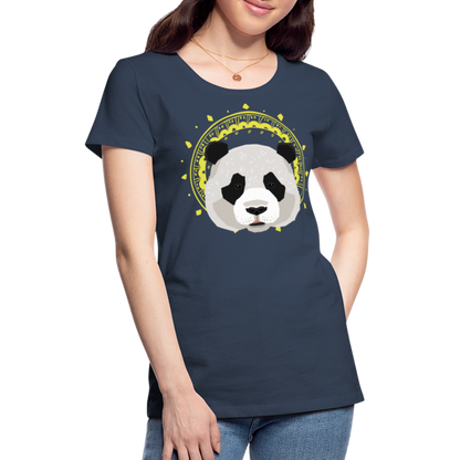 Frauen Premium T-Shirt - Panda - Navy