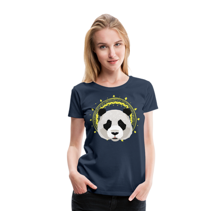 Frauen Premium T-Shirt - Panda - Navy