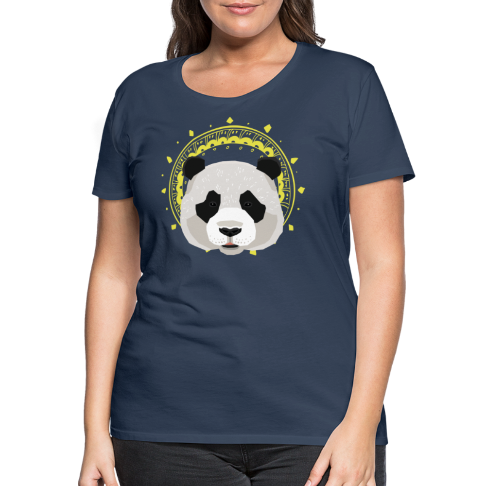 Frauen Premium T-Shirt - Panda - Navy