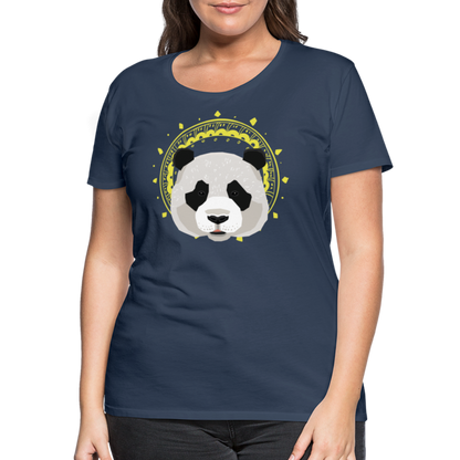 Frauen Premium T-Shirt - Panda - Navy