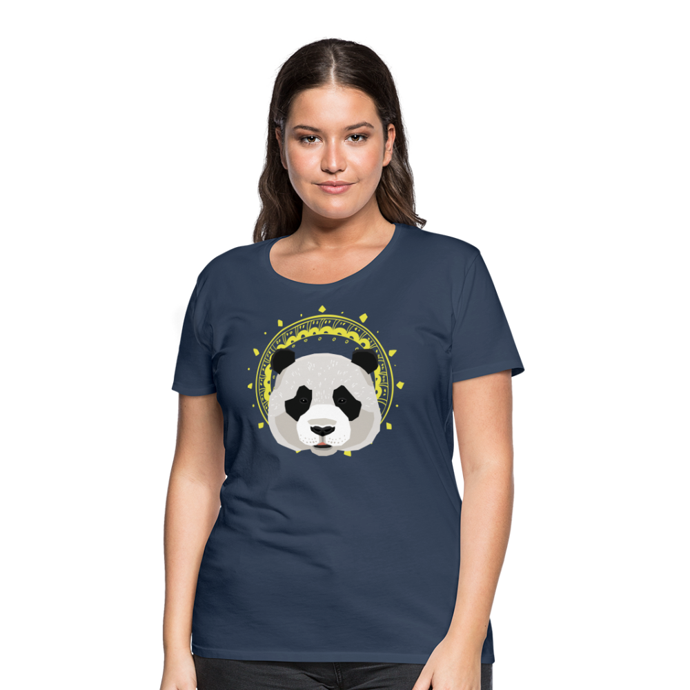 Frauen Premium T-Shirt - Panda - Navy