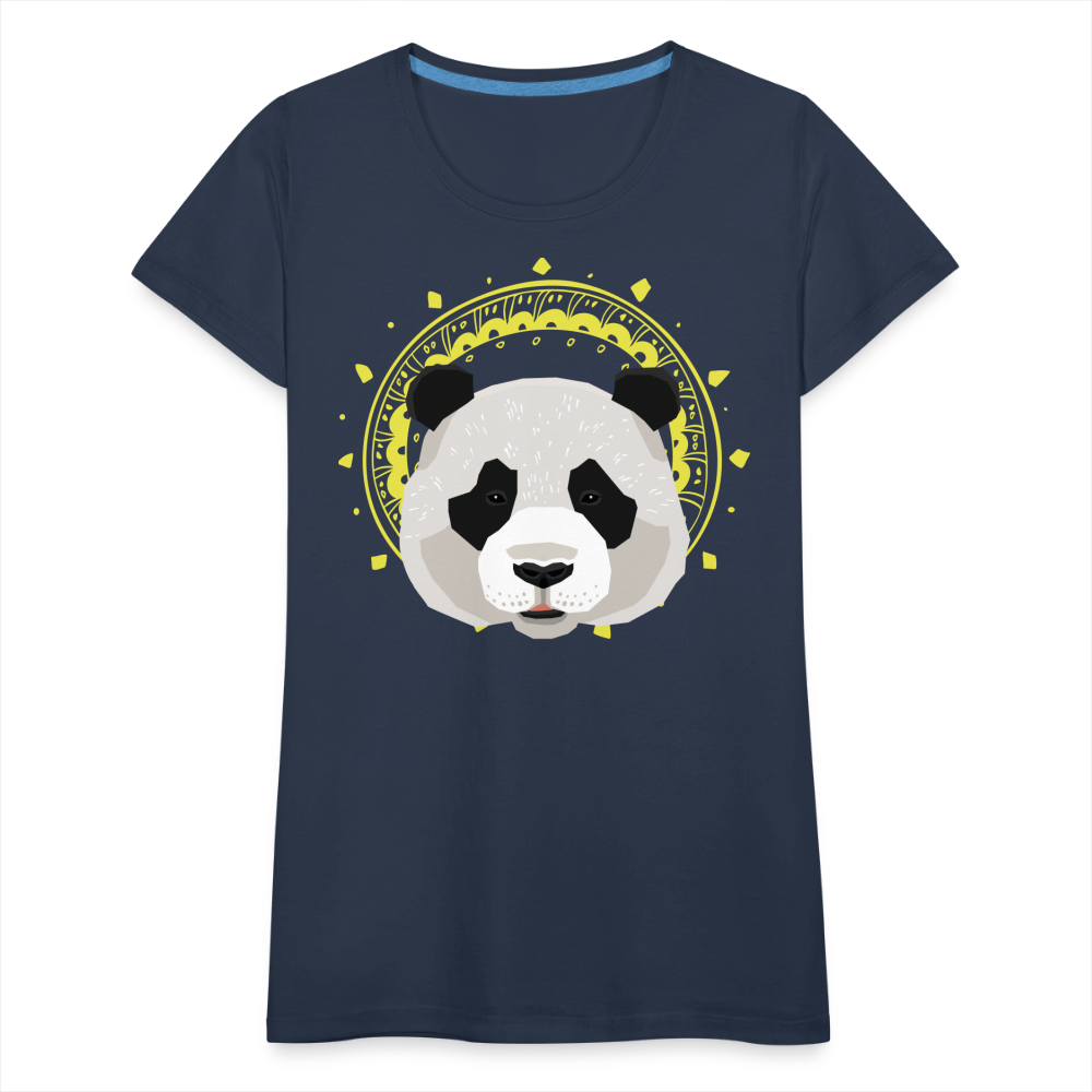 Frauen Premium T-Shirt - Panda - Navy