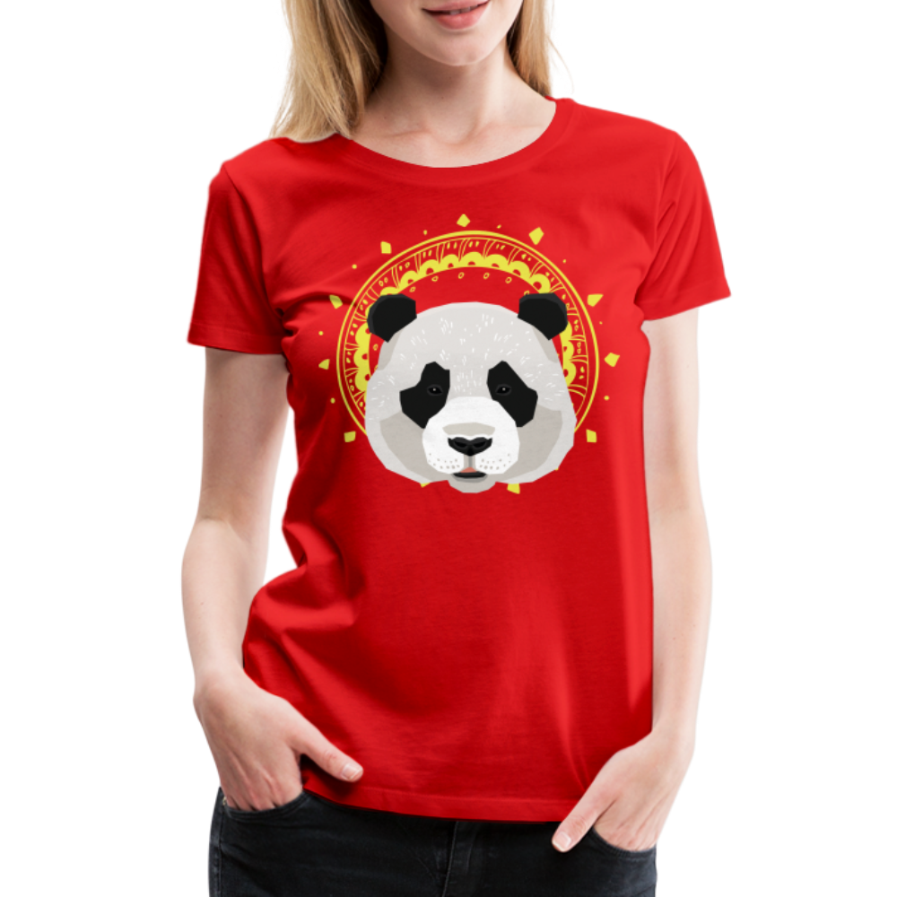 Frauen Premium T-Shirt - Panda - Rot