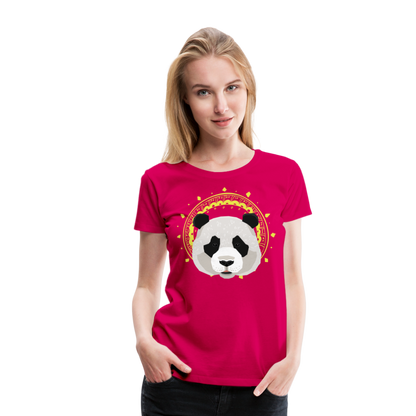 Frauen Premium T-Shirt - Panda - dunkles Pink