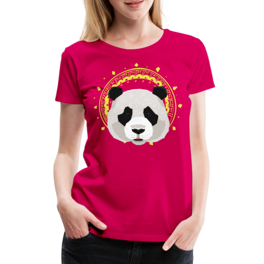 Frauen Premium T-Shirt - Panda - dunkles Pink