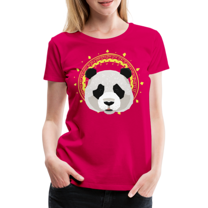 Frauen Premium T-Shirt - Panda - dunkles Pink