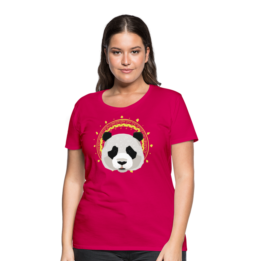 Frauen Premium T-Shirt - Panda - dunkles Pink