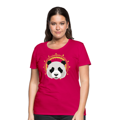 Frauen Premium T-Shirt - Panda - dunkles Pink