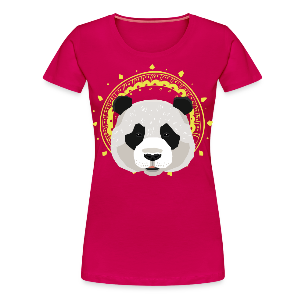 Frauen Premium T-Shirt - Panda - dunkles Pink