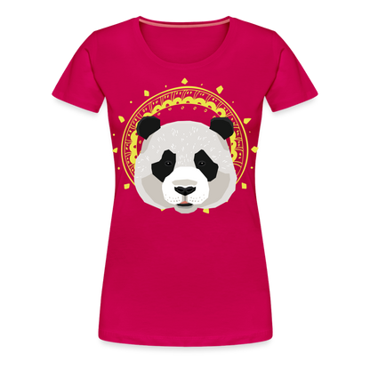 Frauen Premium T-Shirt - Panda - dunkles Pink