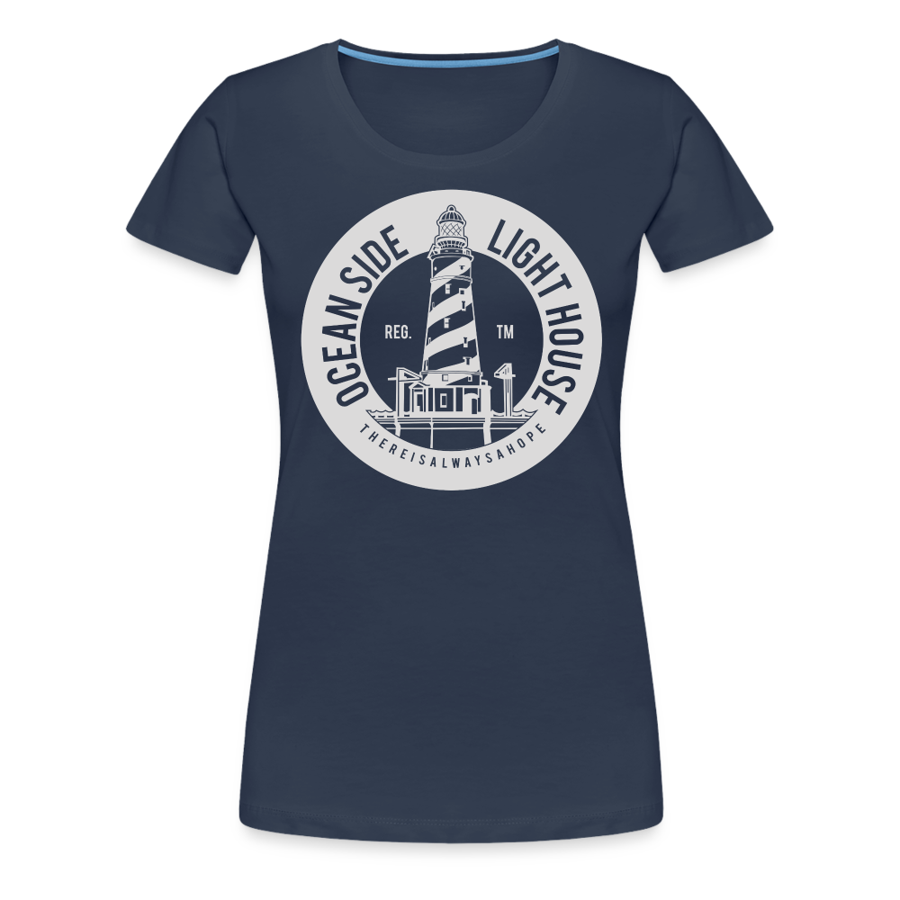 Frauen Premium T-Shirt - Ocean Side Lighthouse - Navy