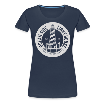 Frauen Premium T-Shirt - Ocean Side Lighthouse - Navy