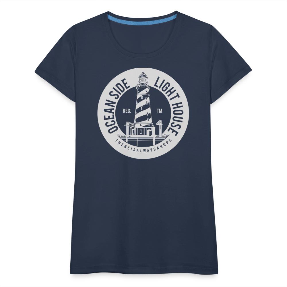 Frauen Premium T-Shirt - Ocean Side Lighthouse - Navy