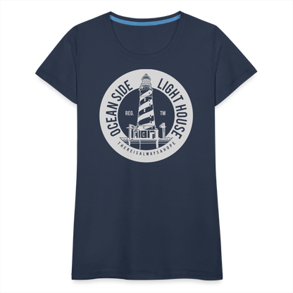 Frauen Premium T-Shirt - Ocean Side Lighthouse - Navy