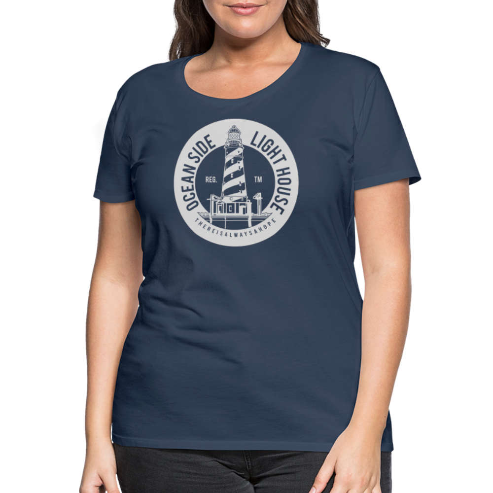 Frauen Premium T-Shirt - Ocean Side Lighthouse - Navy