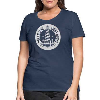 Frauen Premium T-Shirt - Ocean Side Lighthouse - Navy