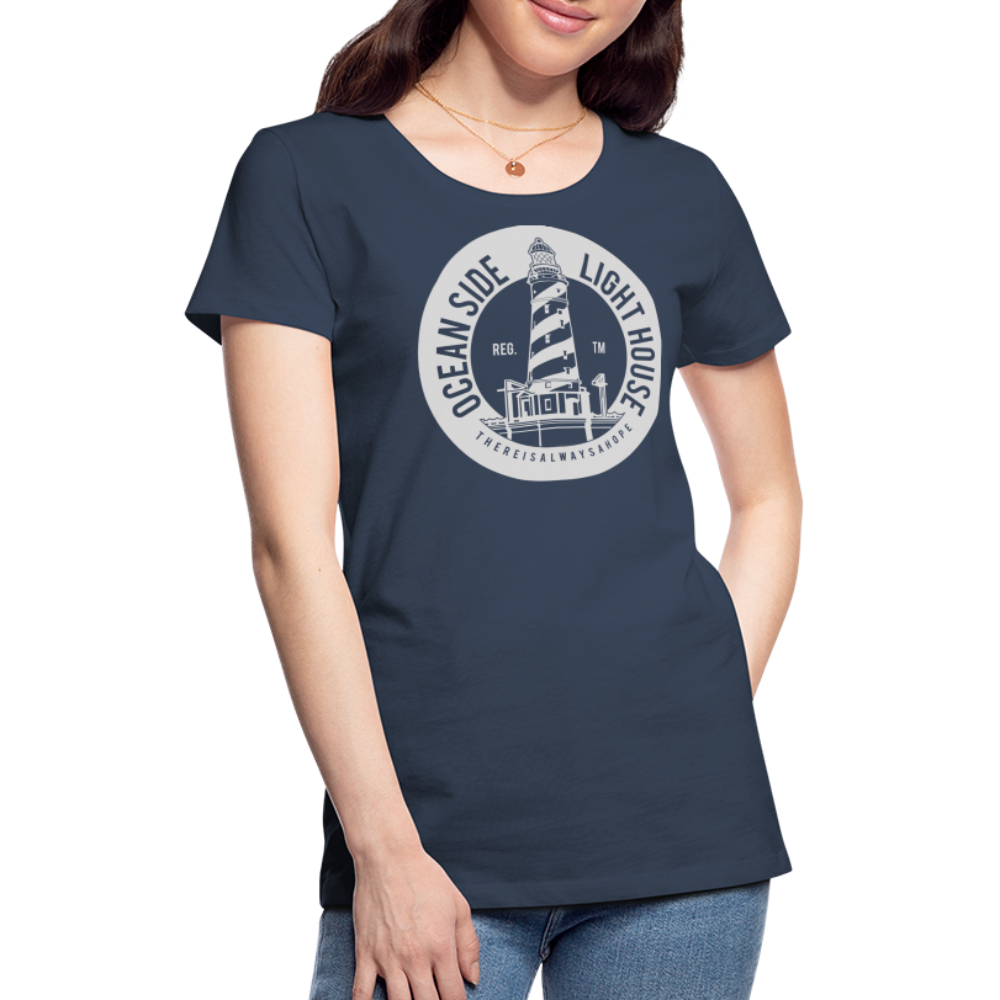 Frauen Premium T-Shirt - Ocean Side Lighthouse - Navy