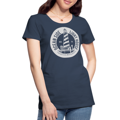 Frauen Premium T-Shirt - Ocean Side Lighthouse - Navy