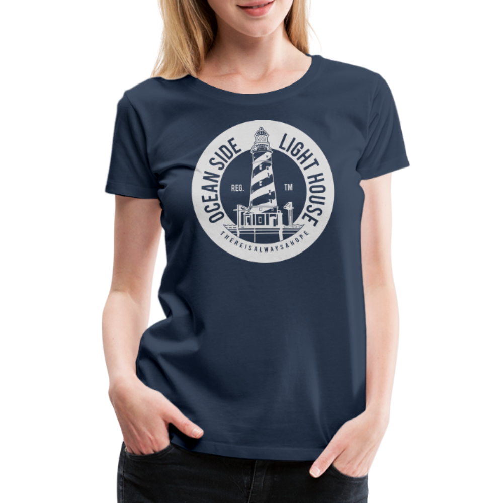 Frauen Premium T-Shirt - Ocean Side Lighthouse - Navy