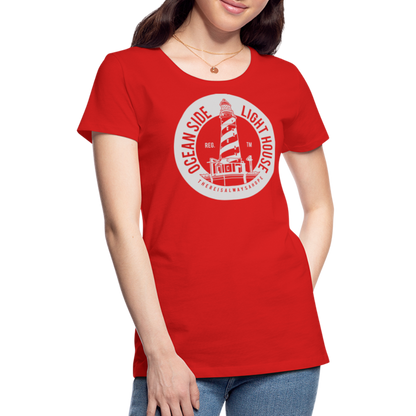 Frauen Premium T-Shirt - Ocean Side Lighthouse - Rot