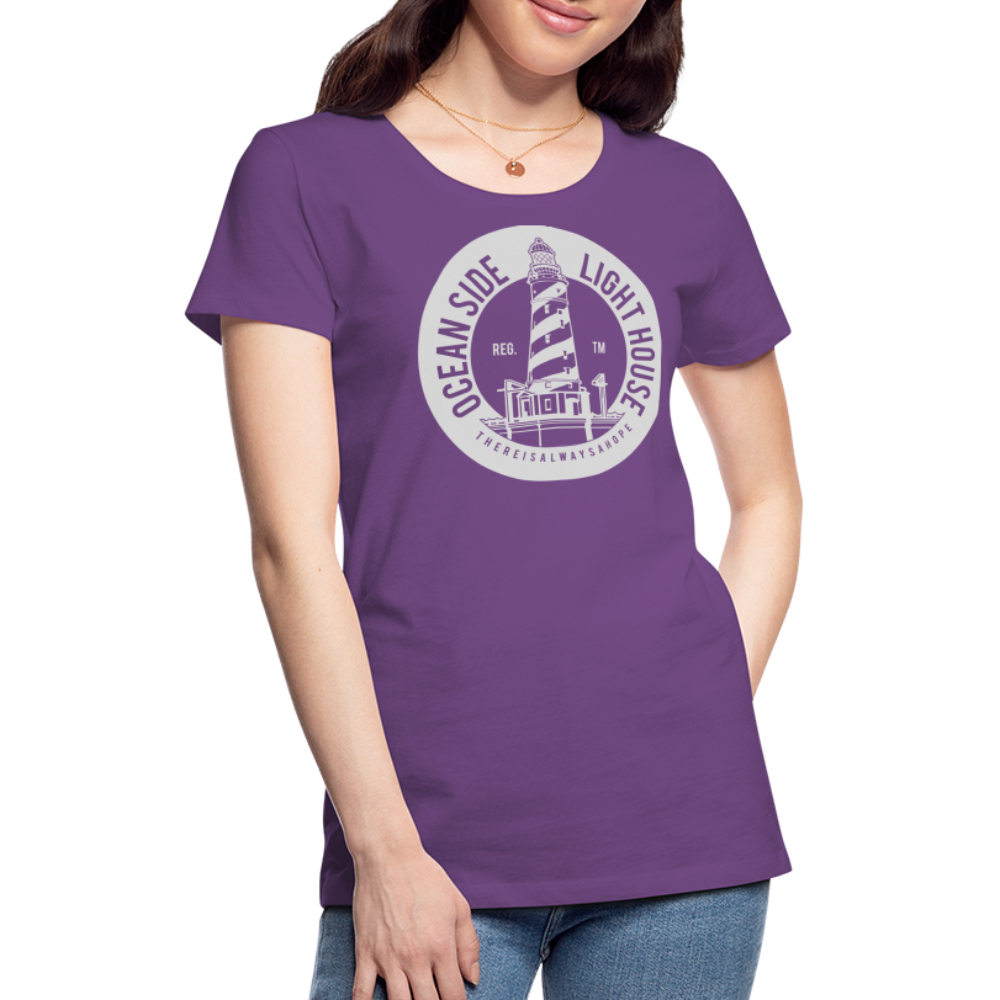 Frauen Premium T-Shirt - Ocean Side Lighthouse - Lila