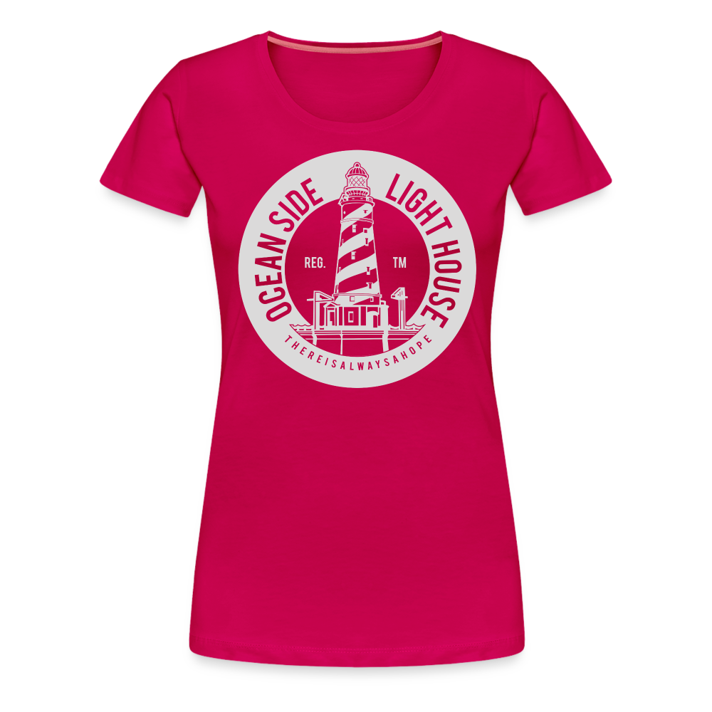 Frauen Premium T-Shirt - Ocean Side Lighthouse - dunkles Pink