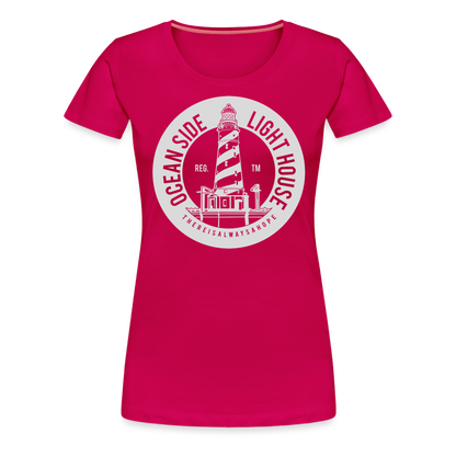 Frauen Premium T-Shirt - Ocean Side Lighthouse - dunkles Pink