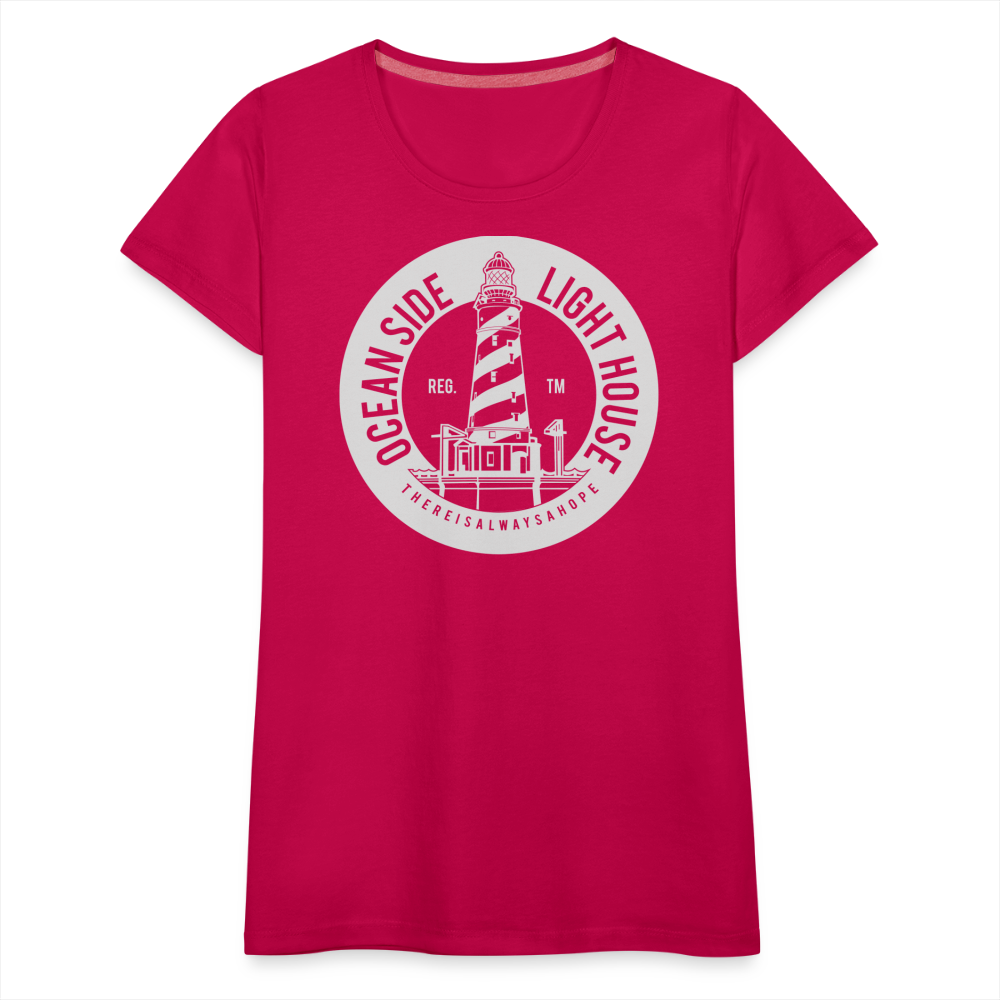 Frauen Premium T-Shirt - Ocean Side Lighthouse - dunkles Pink