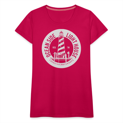 Frauen Premium T-Shirt - Ocean Side Lighthouse - dunkles Pink