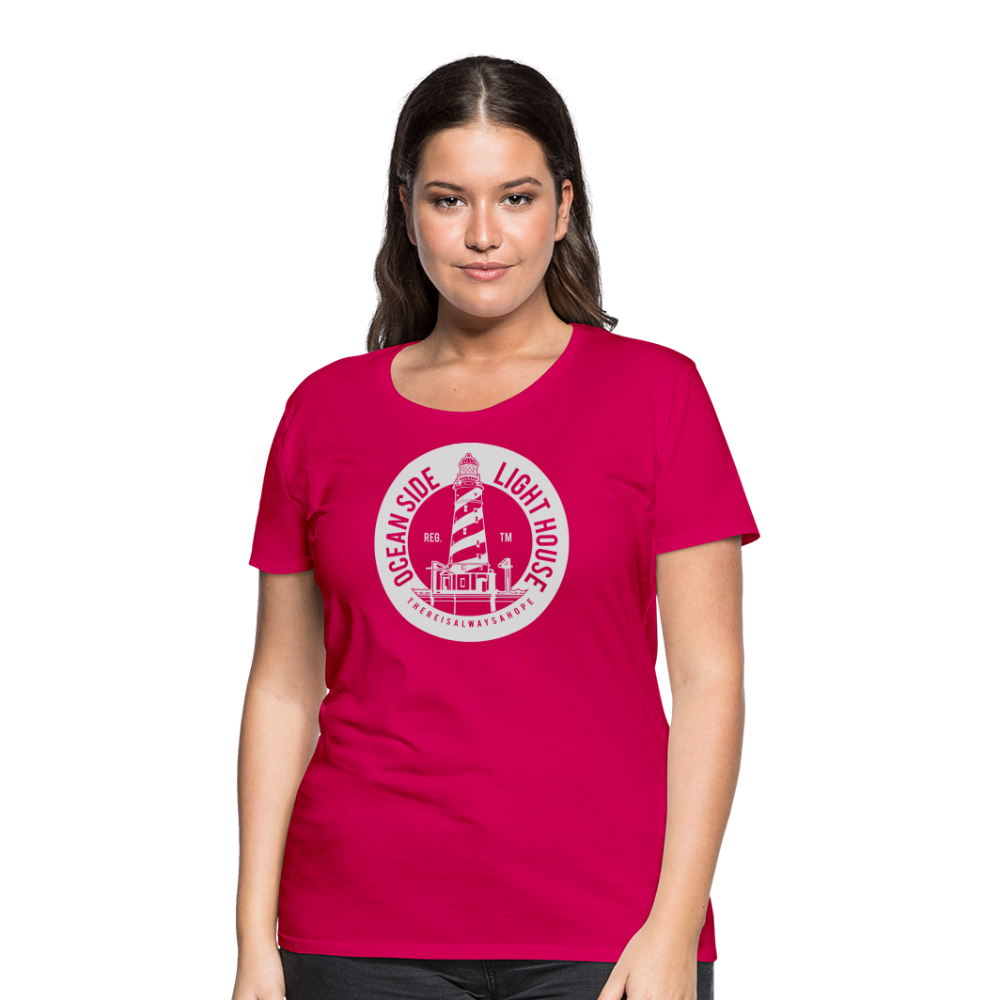 Frauen Premium T-Shirt - Ocean Side Lighthouse - dunkles Pink