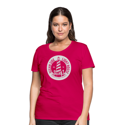 Frauen Premium T-Shirt - Ocean Side Lighthouse - dunkles Pink