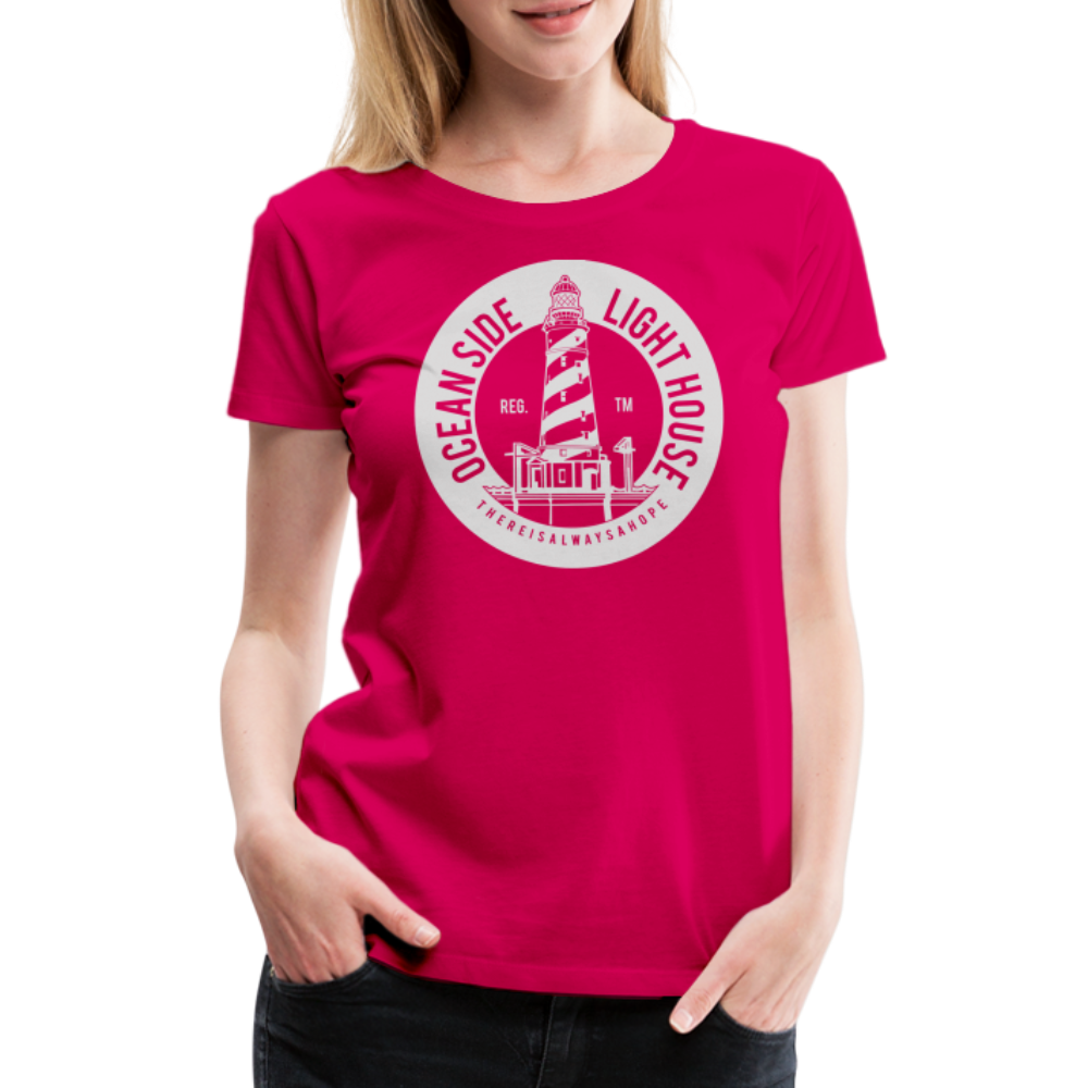 Frauen Premium T-Shirt - Ocean Side Lighthouse - dunkles Pink