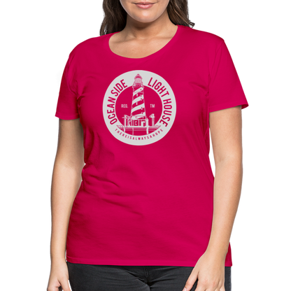 Frauen Premium T-Shirt - Ocean Side Lighthouse - dunkles Pink