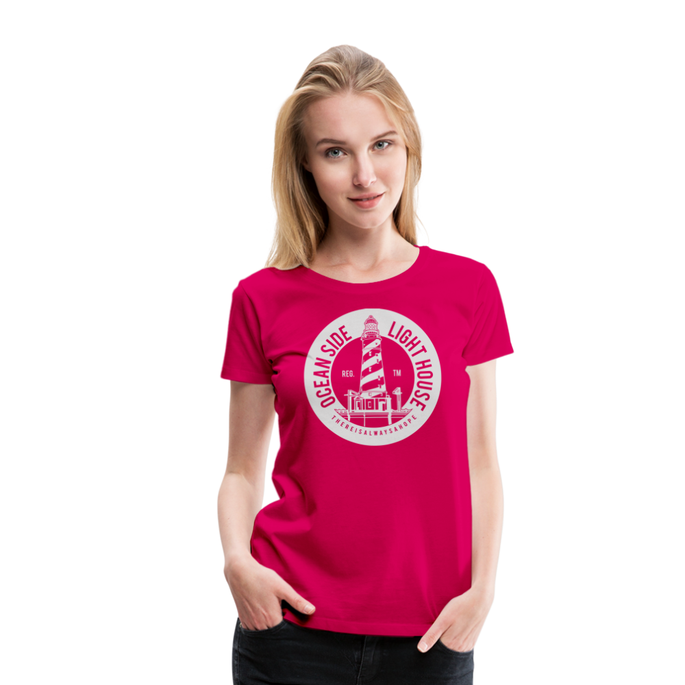 Frauen Premium T-Shirt - Ocean Side Lighthouse - dunkles Pink