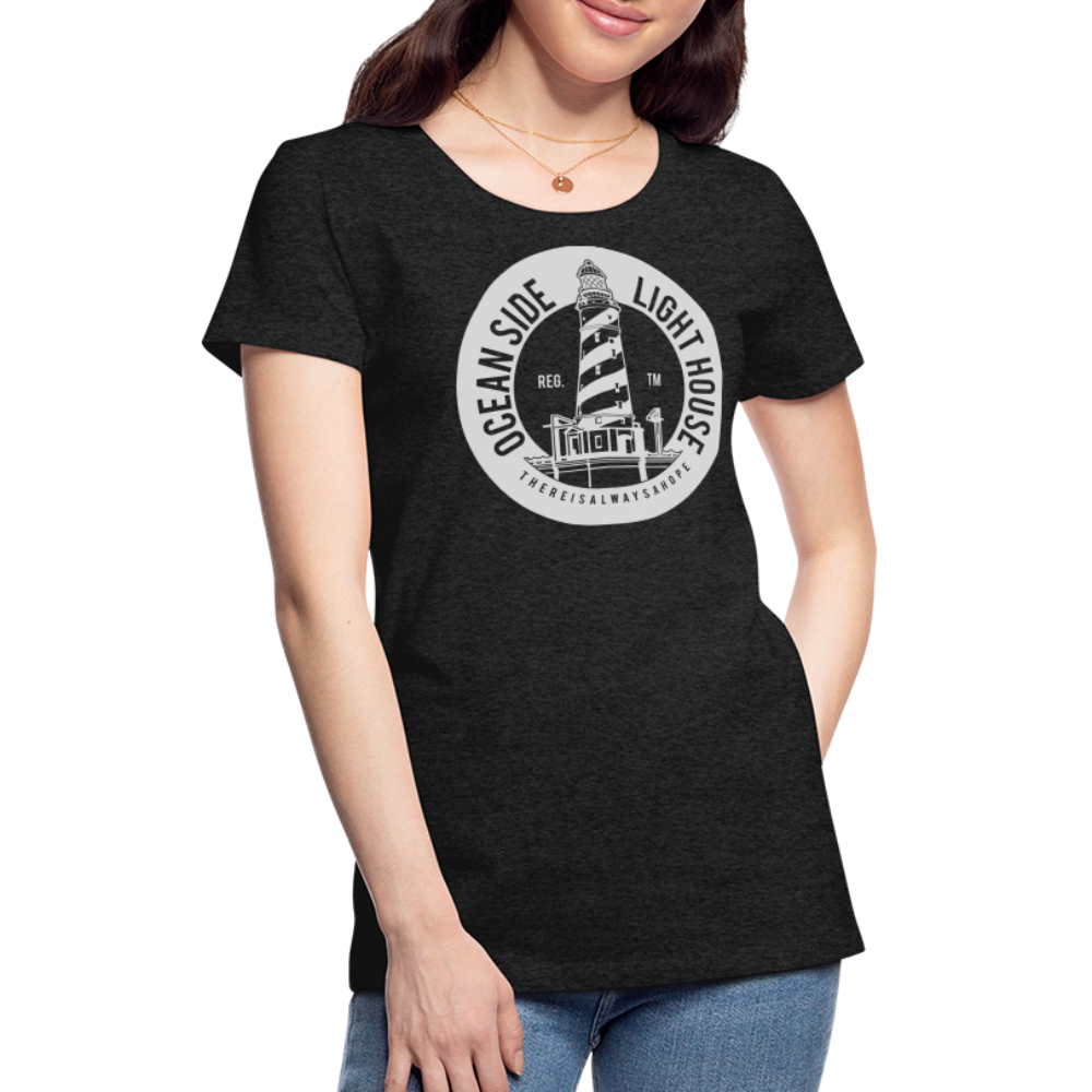 Frauen Premium T-Shirt - Ocean Side Lighthouse - Anthrazit