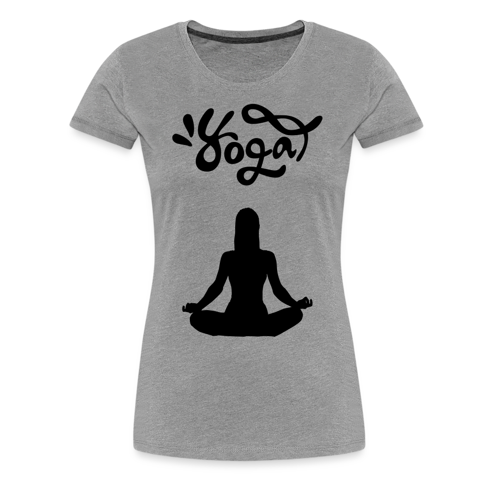 Frauen Premium T-Shirt - Yoga Shirt - Grau meliert