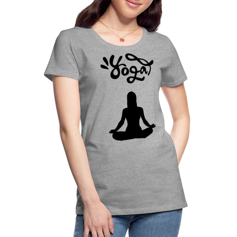 Frauen Premium T-Shirt - Yoga Shirt - Grau meliert