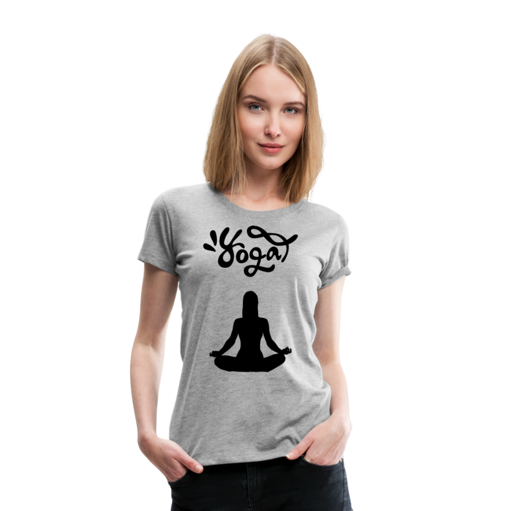 Frauen Premium T-Shirt - Yoga Shirt - Grau meliert