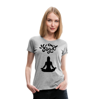 Frauen Premium T-Shirt - Yoga Shirt - Grau meliert