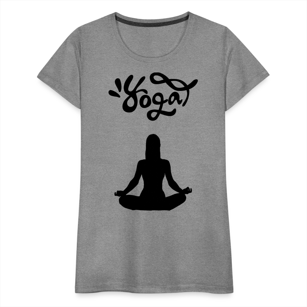 Frauen Premium T-Shirt - Yoga Shirt - Grau meliert