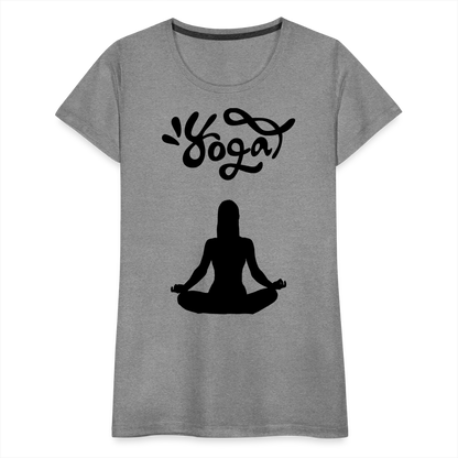 Frauen Premium T-Shirt - Yoga Shirt - Grau meliert