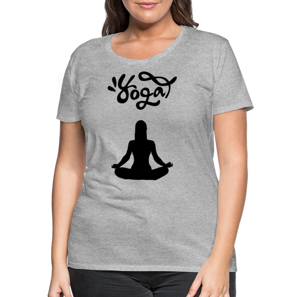 Frauen Premium T-Shirt - Yoga Shirt - Grau meliert