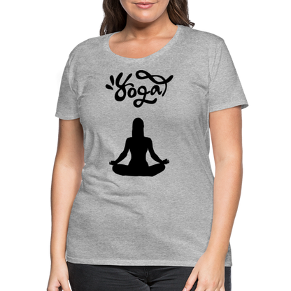 Frauen Premium T-Shirt - Yoga Shirt - Grau meliert