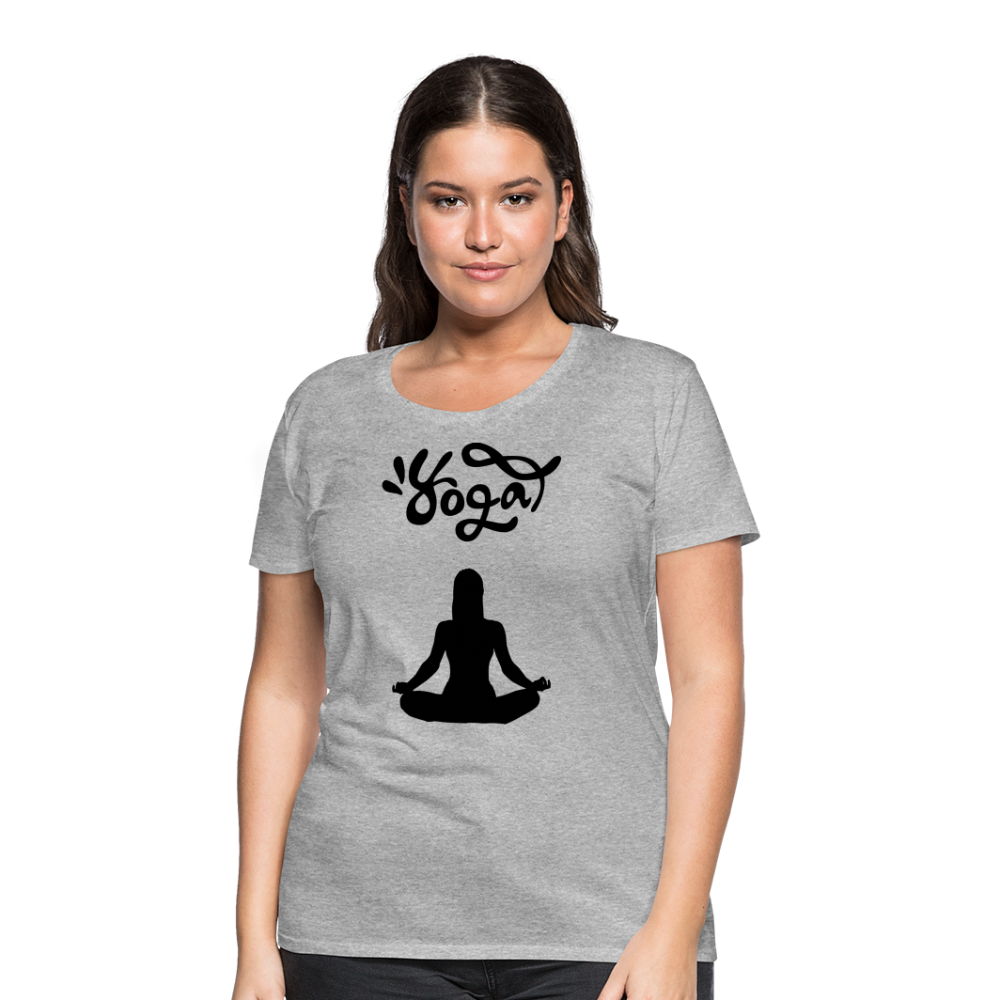 Frauen Premium T-Shirt - Yoga Shirt - Grau meliert