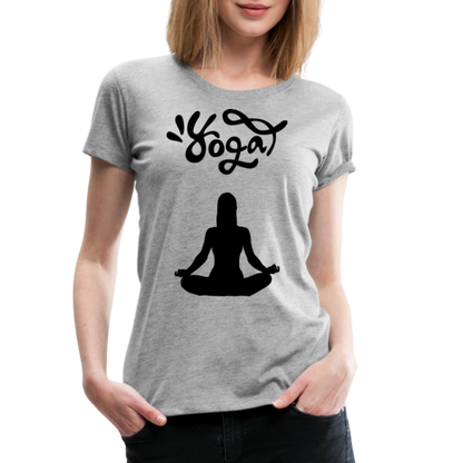 Frauen Premium T-Shirt - Yoga Shirt - Grau meliert