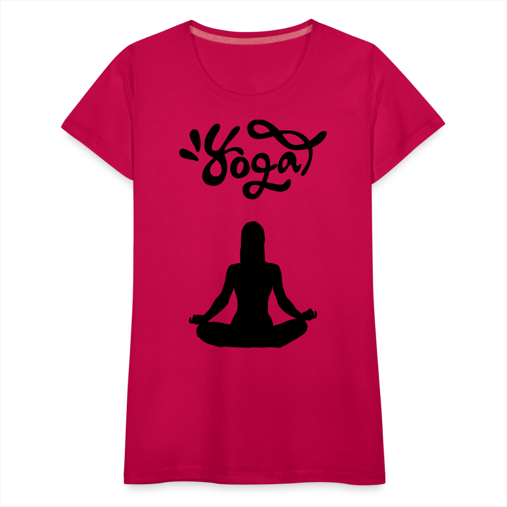 Frauen Premium T-Shirt - Yoga Shirt - dunkles Pink