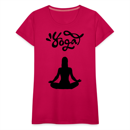 Frauen Premium T-Shirt - Yoga Shirt - dunkles Pink