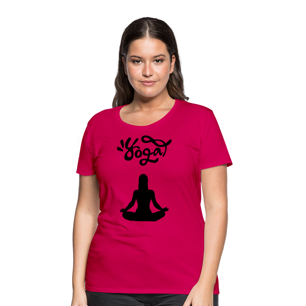 Frauen Premium T-Shirt - Yoga Shirt - dunkles Pink