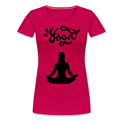 Frauen Premium T-Shirt - Yoga Shirt - dunkles Pink