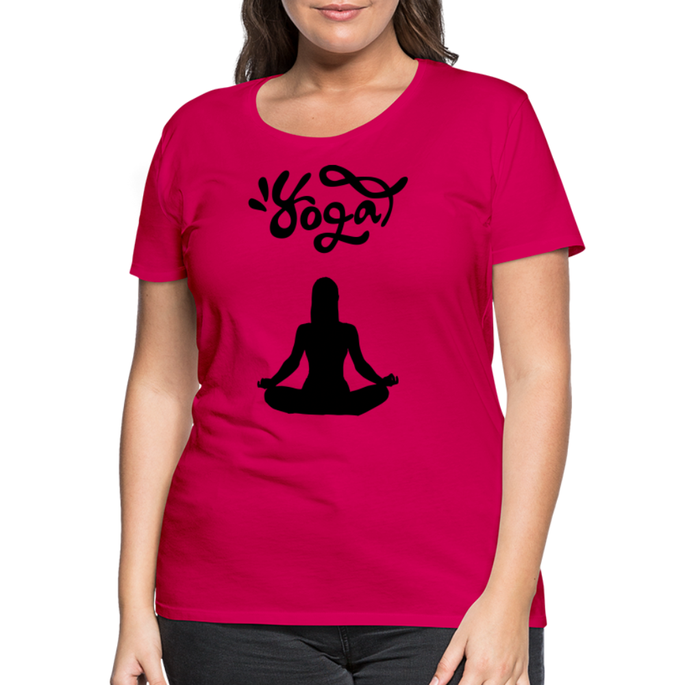 Frauen Premium T-Shirt - Yoga Shirt - dunkles Pink